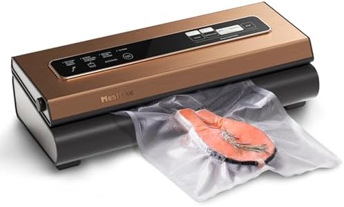 Mesliese 90kPa Vacuum Sealer, Dry/Moist Modes, 2 Bag Rolls & 5 Pre-cut
