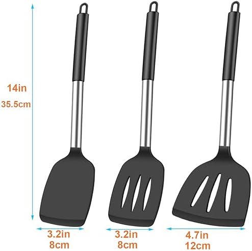 KLAQQED 3Pcs Silicone Spatula Set Heat Resistant Spatulas for Nonstick