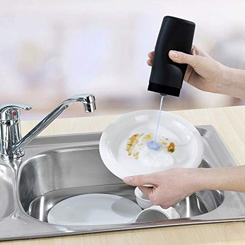 Dishwashing Soap Dispenser, Silicone Squeeze Bottle, Black