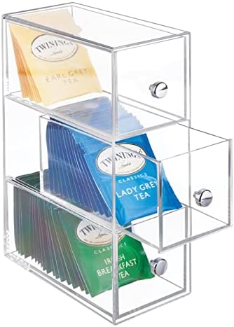 mDesign Plastic Kitchen Pantry Stackable Storage Organizer Container