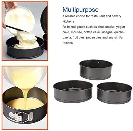 HERCHR Springform Pan, Pack of 3 Cheesecake Pans with Removable Bottom