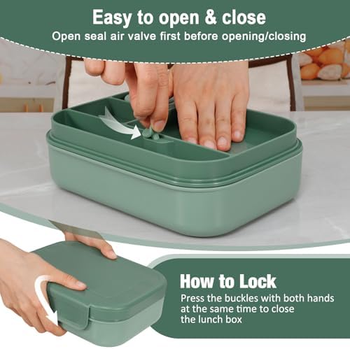 Caperci 47oz Stackable Bento Lunch Box for Adult & Teens BPA-Free