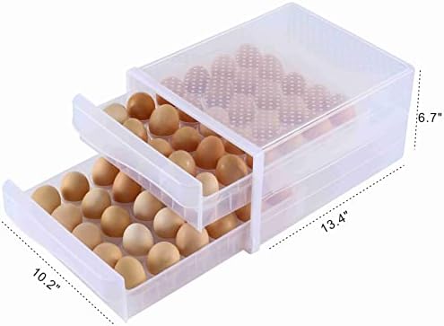 Cq acrylic Egg Container for Refrigerator,2 Tier Holder for