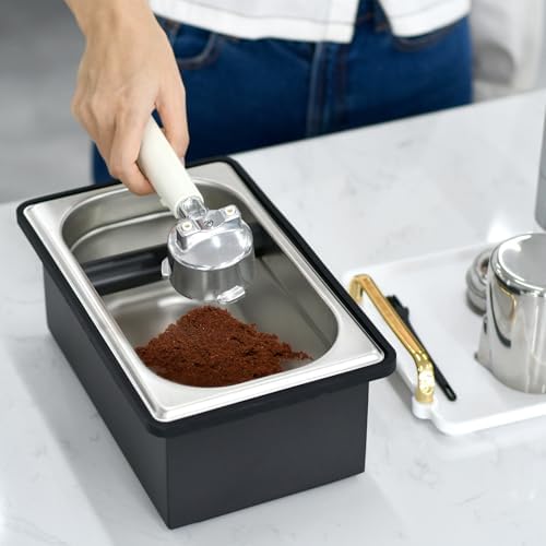 Espresso Knock Box Stainless Steel Large Coffee Puck Container