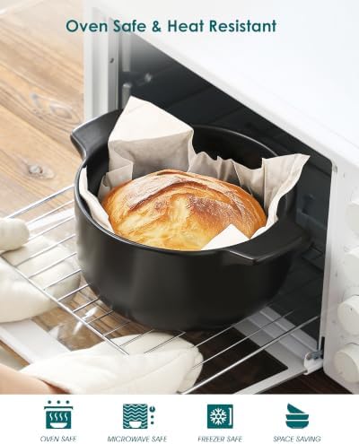 vancasso 3QT Ceramic Stock Pot with Lid, Nonstick Casserole Pot for