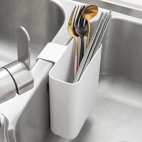 Drainer Drain Basket Utensil Holder, White