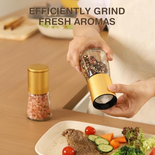 Vucchini Gold Salt and Pepper Grinder, Ceramic