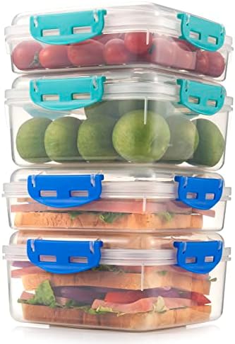 4-Piece Airtight BPA-Free Sandwich Containers