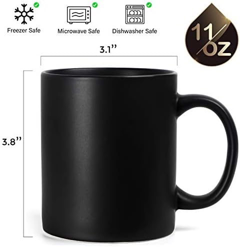 harebe 11 OZ Classic Coffee Mugs Set of 4, Family Ceramic Cup for