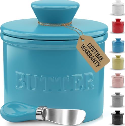 PriorityChef French Butter Crock with Lid, Keep Butter Spreadable &