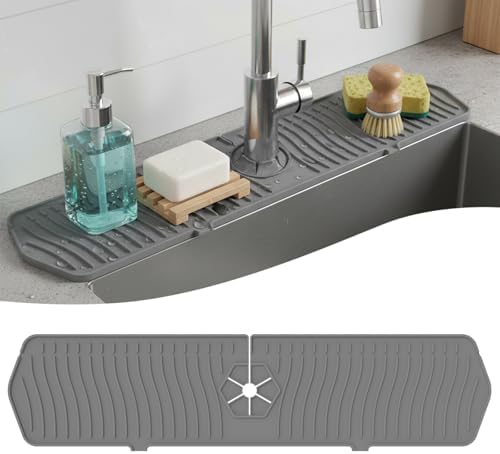 Silicone Faucet Handle Drip Catcher Drying Tray Mat Dish Soap Sponge