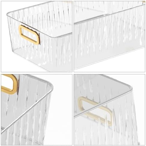 Kekow 6-Pack Clear Pantry Organizer Bins, Plastic Storage Bins with