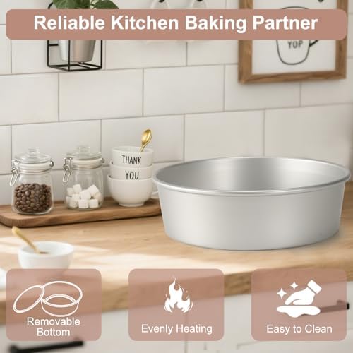 Round Cake Pan with Removable Bottom, Set of 3