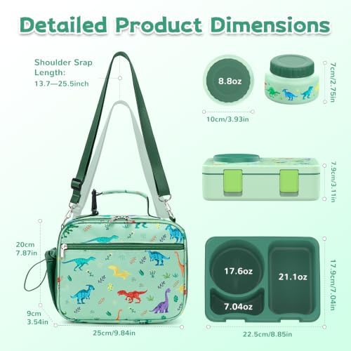 Bento Box for Kids, Leakproof Kids Lunch Box with 8.5OZ Thermo Food