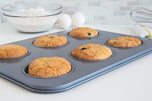 Fox Run Large Muffin Top Pan, 6 Cup Nonstick Muffin Top Baking Tin