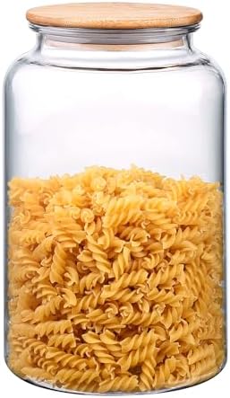YUEJUM 100 FL oz Unbreakable Apothecary Jars with Airtight Bamboo
