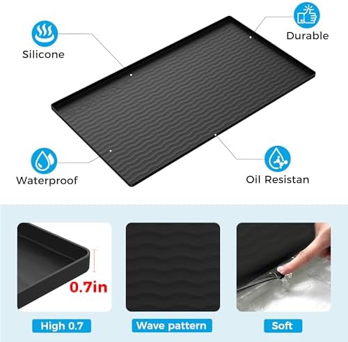 URMONA Waterproof Silicone Under Sink Mat, 22 x 14 in