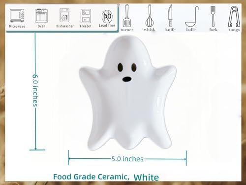 Ceramic Spoon Rest for Stove Top, Halloween Ghost Cute Spoon Rest for