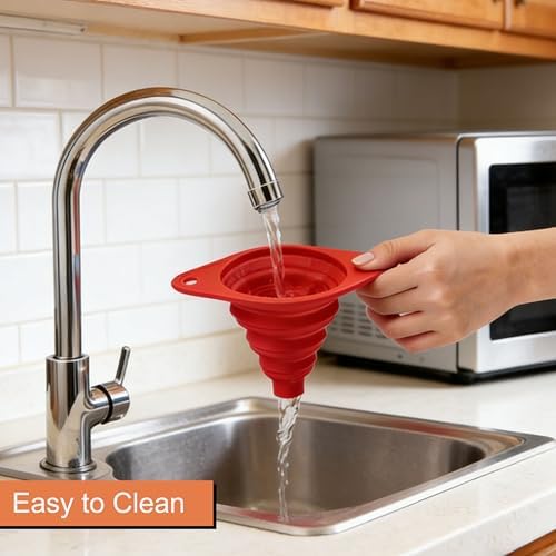 Food Grade Silicone Collapsible Funnels, New Upgrade Kitchen Funnel