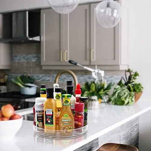 Amolliar Lazy Susan Organizer, Rotating Turntable Organizer Tray(11" 2Pack)