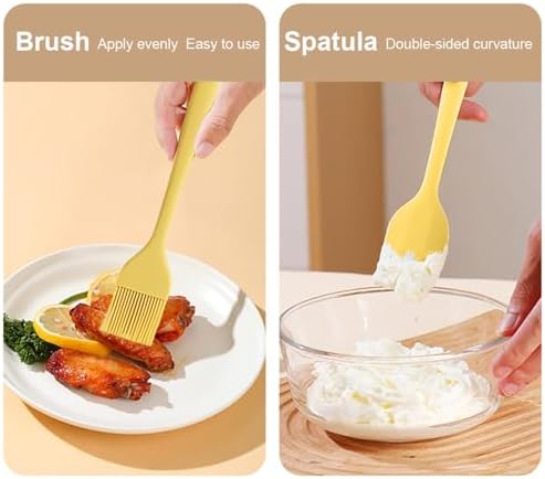 4pc Silicone Spatula Set Kitchen Utensils For Cooking Silicone Brush