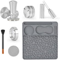 7PCS Espresso Accessories Kit with 54mm Espresso Tamper, Silver