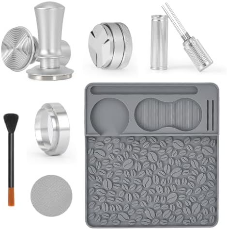 7PCS Espresso Accessories Kit with 54mm Espresso Tamper, Silver