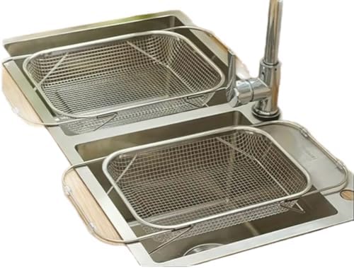 Stainless Steel Expandable Sink Basket, Adjustable Foldable Design