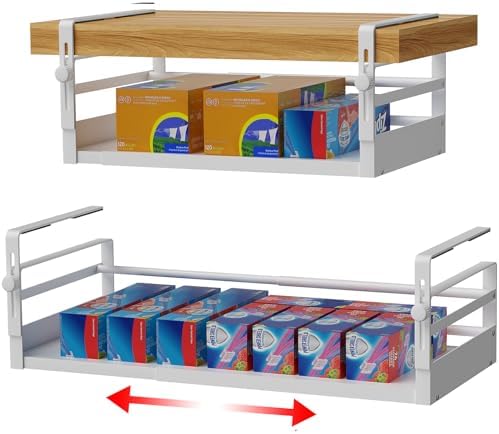 AmonHouseware 2Pack Expandable Under Shelf Storage Basket