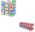 Can Organizer for Pantry Stackable AND Rolling Soda Can Dispenser for