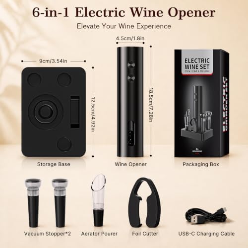 Rechargeable Electric Wine Bottle Opener: 8s Opening, 50 Bottles per