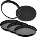 11 Inch Tart Pan with Removable Bottom, Non-Stick Pie Pan for Baking