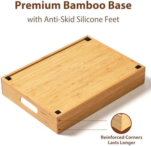 Umilife Large Bamboo Lid Organizer for Kitchen Cabinet