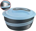 Pinnacle Large Insulated Casserole Dish with Lid 3.6 qt. Elegant Hot Pot Food Warmer/Cooler -Thermal Soup/Salad Serving Bowl Stainless Steel Hot Food Container–Best Gift Set for Moms – (Blue)