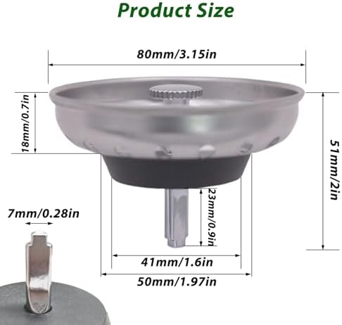 Stainless Kitchen Sink Basket Strainer,Sink Drain Strainer,Sink