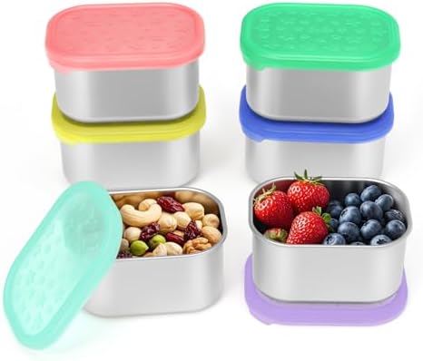 SOPHICO 8oz Kids Snack Containers with Silicone Lid, 1 Cup for School