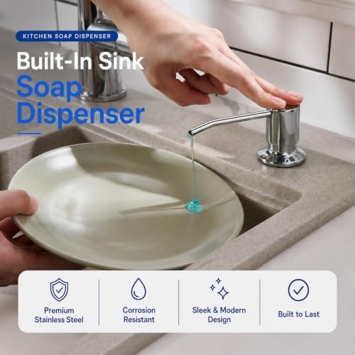 Wardock Kitchen Sink Soap Dispenser, Chrome