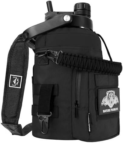 NATURE PIONEOR 128oz/1 Gallon Tactical Water Bottle with MOLLE Bottle