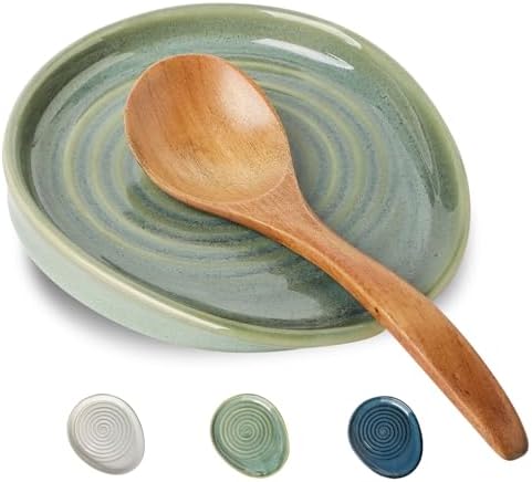 Ceramic Spoon Rest for Stove Top, Spoon Holder for Kitchen Counter