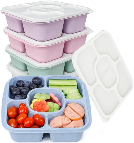 Caperci 5-Pack Lunchable Container Set for Kids & Adults