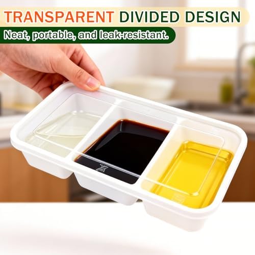 20 Sets Reusable Snack Containers Meal Prep Containers 3 Compartment