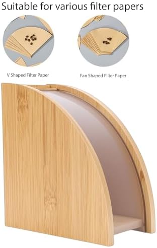 Pissente Coffee Filter Paper Stand, Fan Shaped Coffee Paper Storage
