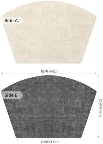 Round Table Placemats Set of 4, Dual-Sided Wedge Shape Faux Leather