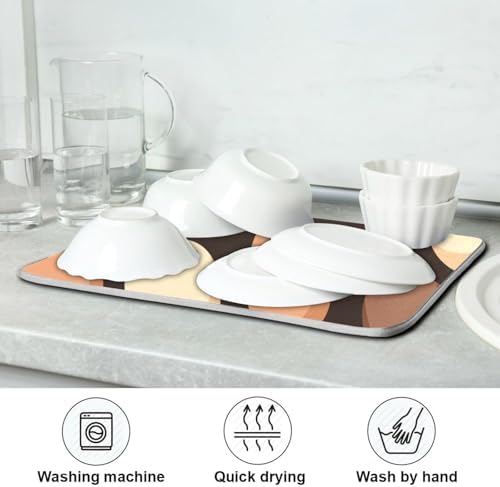 OTVEE Chocolate Egg Art Dish Drying Mat for Kitchen Counter Absorbent