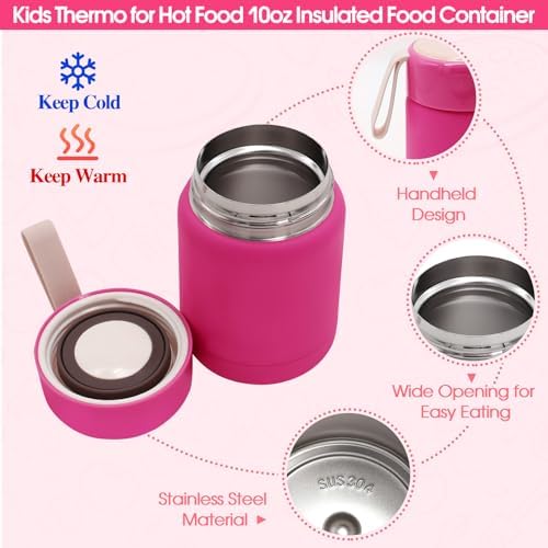 PainZieteg Lunch Box for Girls with 10oz Thermo 6 Compartment Bento
