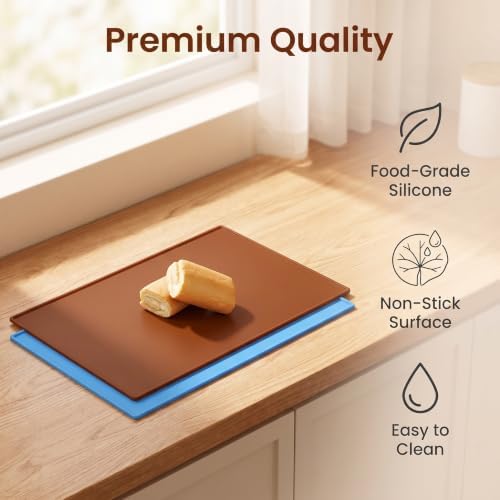 2 Pcs Silicone Swiss Roll Cake Mat Nonstick Jelly Roll Baking Tray