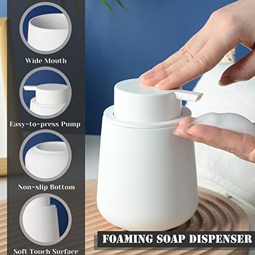 Bosilunlife 12Oz Ceramic Foam Soap Dispenser for Bathroom Kitchen