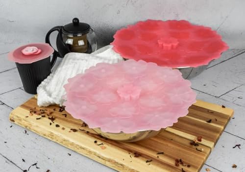 Charles Viancin Geranium Silicone Lid, 9 Inch, Light Pink