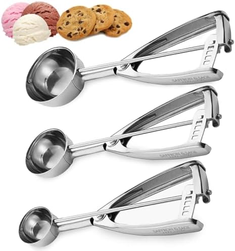 Saffron & Sage Cookie Scoop Set - Heavy Duty Stainless Steel 1, 2 & 3