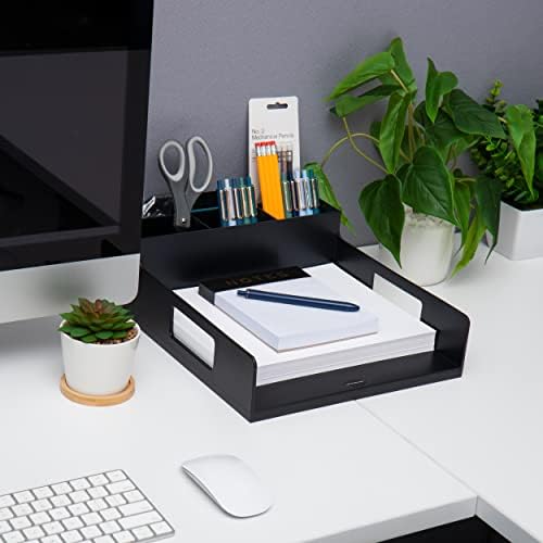 Mind Reader Utensil Napkin and Plate Organizer Tray, Countertop Caddy
